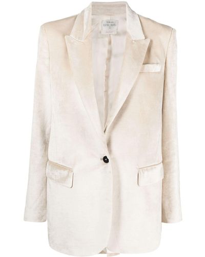 Forte Forte Single-breasted Velvet Blazer - Natural