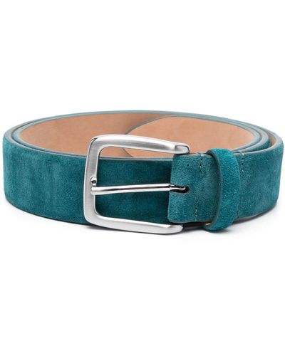 Moorer Suede Leather Belt - Blue