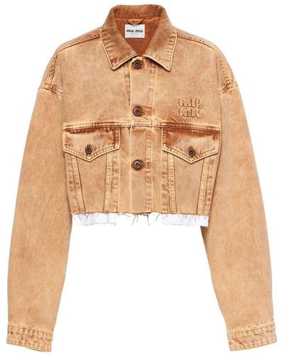 Miu Miu Jeansjacke mit Ombré - Natur