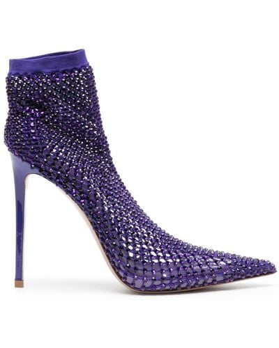 Le Silla Gilda 115mm Mesh Ankle Boots - Purple