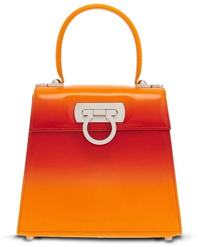 Ferragamo Sac cabas Iconic à anse sur le dessus - Orange