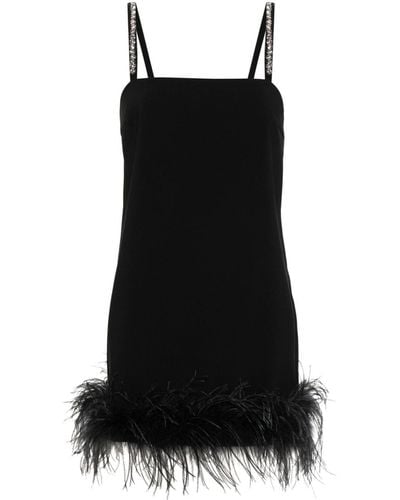 Pinko Trebbiano Feather-trim Dress - Black