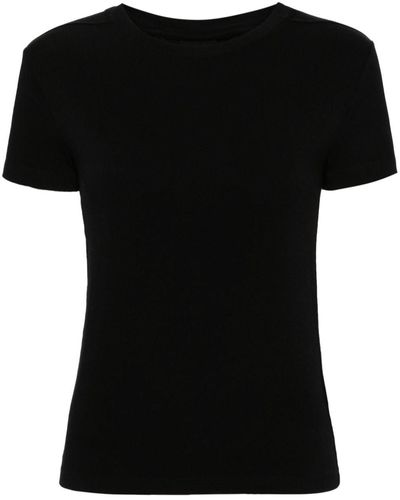 Thom Krom T-Shirt mit Kontrasteinsätzen - Schwarz