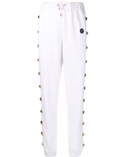 Philipp Plein Studded Track Trousers - White