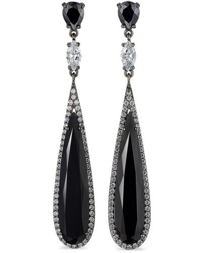 Anabela Chan 18kt White Gold Shard Diamond Earrings - Black