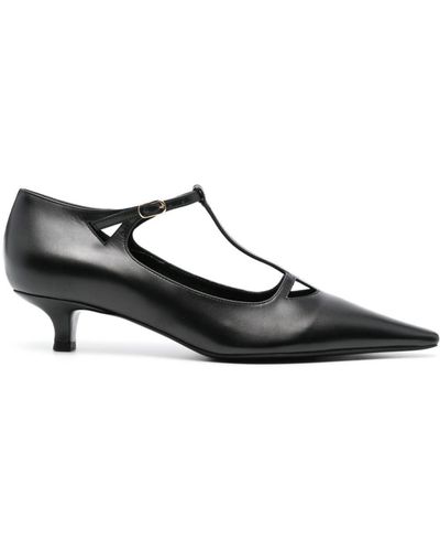 The Row Cyd 38mm Leather Court Shoes - Black