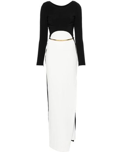 Elisabetta Franchi Vestido largo con diseño colour block - Negro