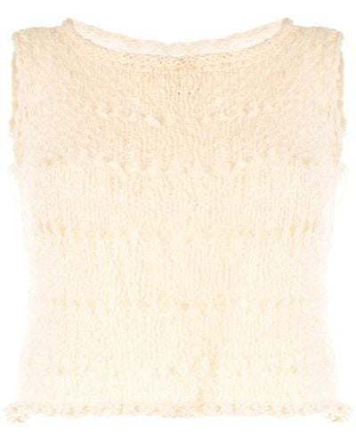 Voz Knitted Crop Top - Natural