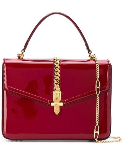 Gucci Mini borsa a mano Sylvie 1969 in pelle verniciata - Rosso