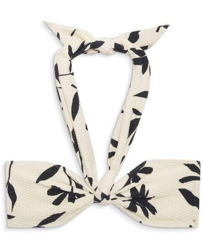 Anine Bing Reeve Floral-print Bikini Top - White
