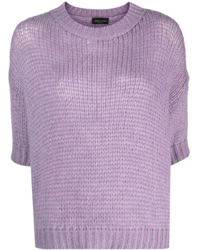Roberto Collina Wool-blend Knitted T-shirt - Purple
