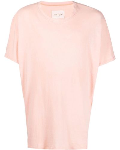 Greg Lauren T-Shirt mit Rundhalsausschnitt - Pink