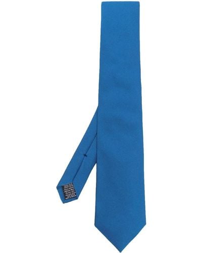 Paul Smith Grained Pointed-tip Silk Tie - Blue