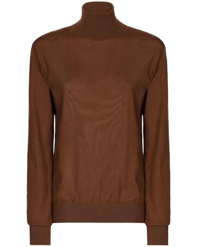Dolce & Gabbana Roll-neck Cashmere Sweater - Brown