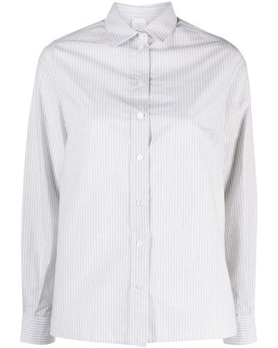 Eleventy Long-sleeve Striped Shirt - White