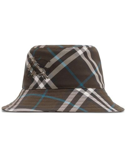 Burberry Ekd Check-print Bucket Hat - Black