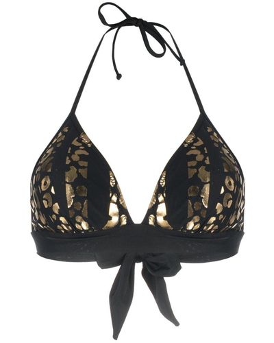 Moschino Haut de bikini triangle à imprimé léopard - Noir