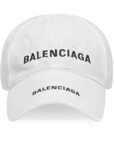 Balenciaga Casquette à double logo - Blanc
