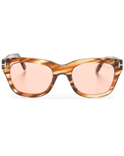 Tom Ford Eckige Sonnenbrille in Schildpattoptik - Pink