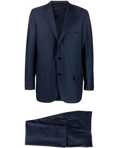 Kiton Costume à veste à simple boutonnage - Bleu