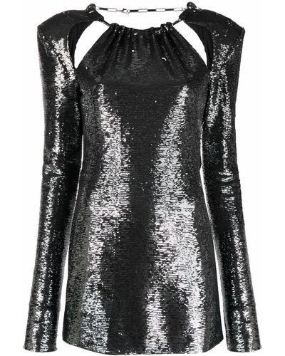 The Attico Sequin-embellished Dress - Gray