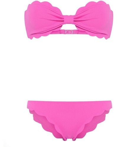 Marysia Swim Strukturierter Bikini mit Wellensaum - Pink