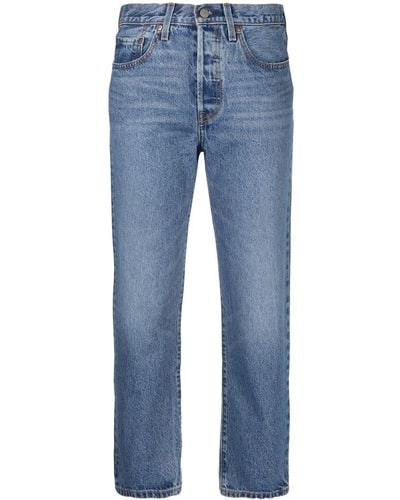 Levi's Gerade 501 Cropped-Jeans - Blau