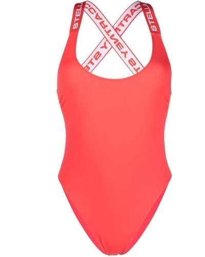 Stella McCartney Logo-strap Swimsuit - Red