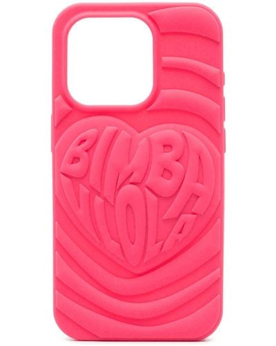 Bimba Y Lola Coque d'iPhone 15 Pro à logo embossé - Rose