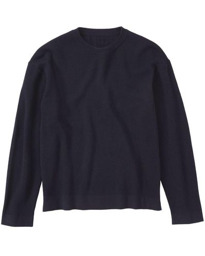 Closed Crew-neck Fine-knit Sweater - Blue