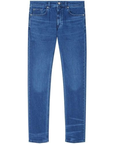 Versace Slim-Fit-Jeans mit Medusa-Stickerei - Blau