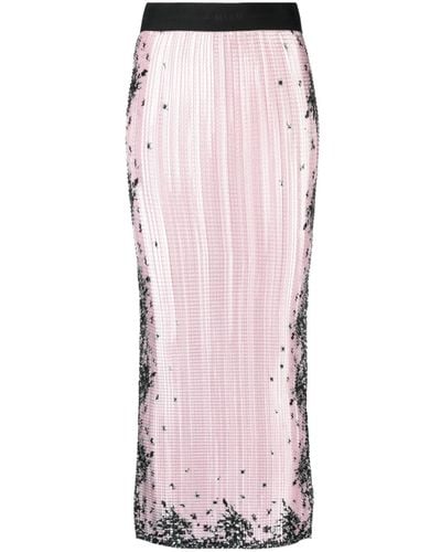 MSGM Sequin-design Pencil Skirt - Pink