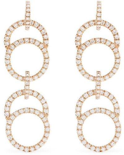 COURBET 18kt Recycled Rose Gold Celeste Laboratory-grown Diamond Pavé Set Double Hanging Earrings - Pink