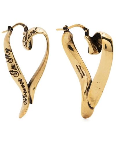 Acne Studios Brass Heart-shape Earrings - Metallic