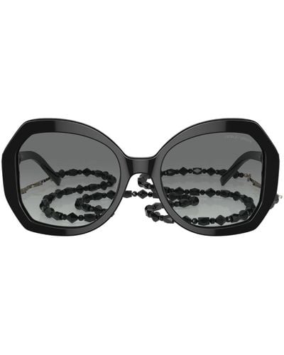 Giorgio Armani Oversized-Sonnenbrille - Schwarz