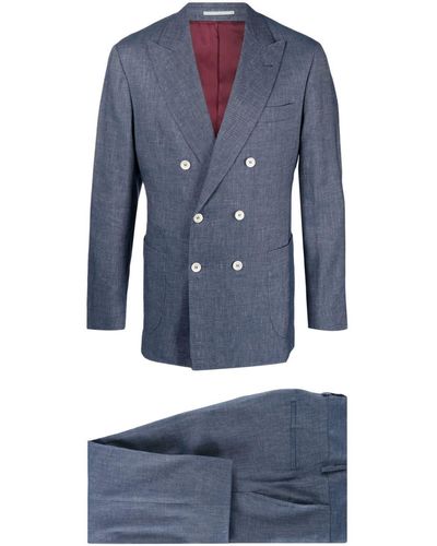 Brunello Cucinelli Double-breasted Suit - Blue