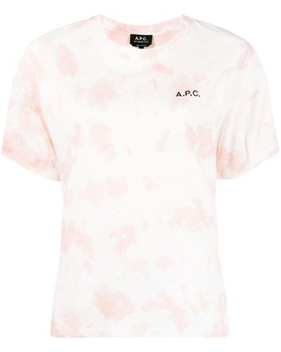A.P.C. T-shirt Met Tie-dye Print - Roze