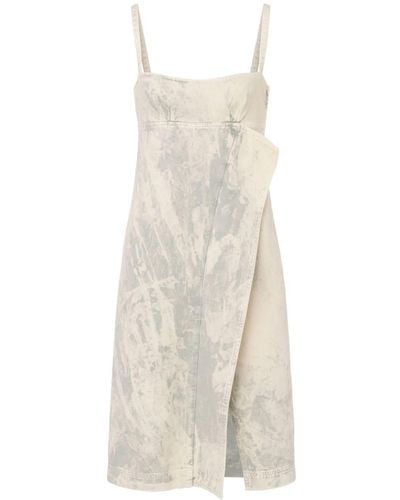 Moschino Jeans Ruffled Denim Dress - White