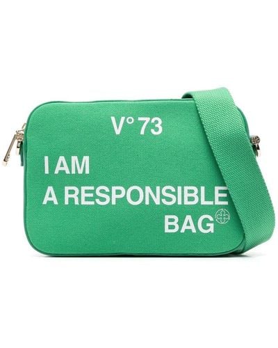 V73 Logo-print Shoulder Bag - Green