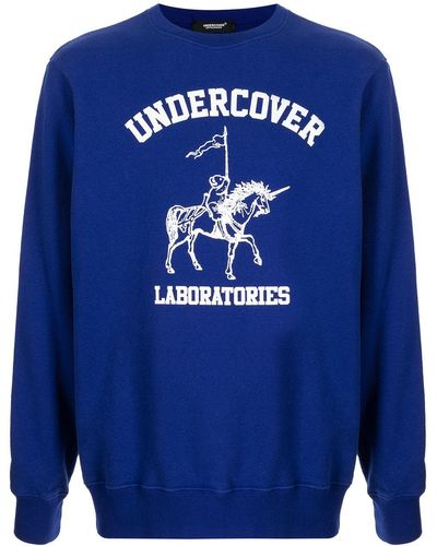 Undercover Logo-print Cotton Sweatshirt - Blue