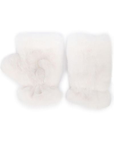 Apparis Handschuhe aus Faux Fur - Weiß