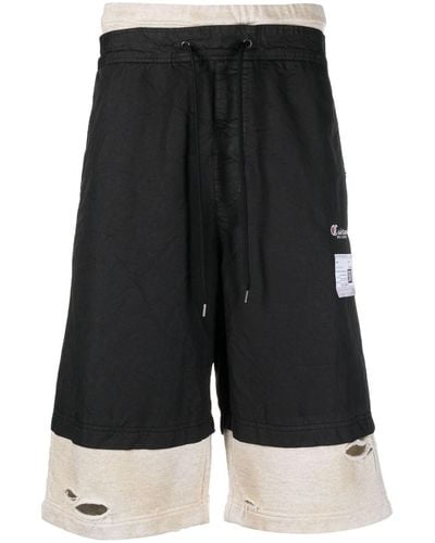 Maison Mihara Yasuhiro Layered Drawstring Shorts - Black