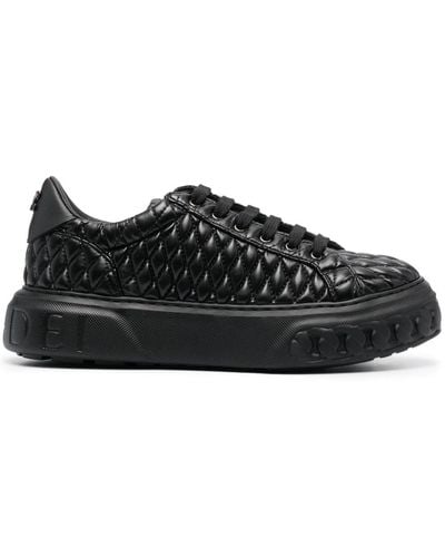 Casadei Off Road Dome Leather Sneakers - Black