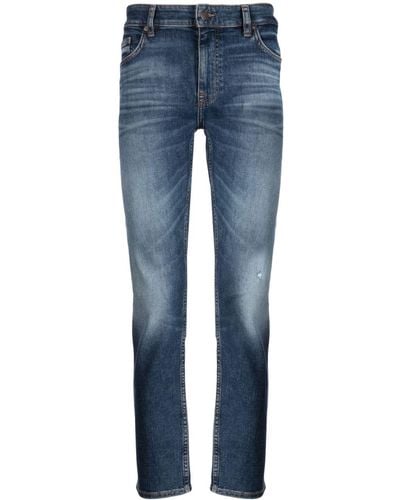 BOSS Gerade Jeans mit Stone-Wash-Effekt - Blau