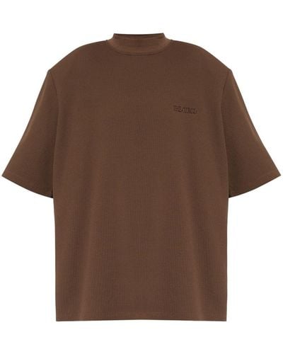The Attico Oversized Waffle-knit T-shirt - Brown