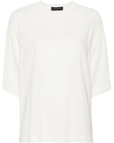 Fabiana Filippi T-shirt en crêpe - Blanc