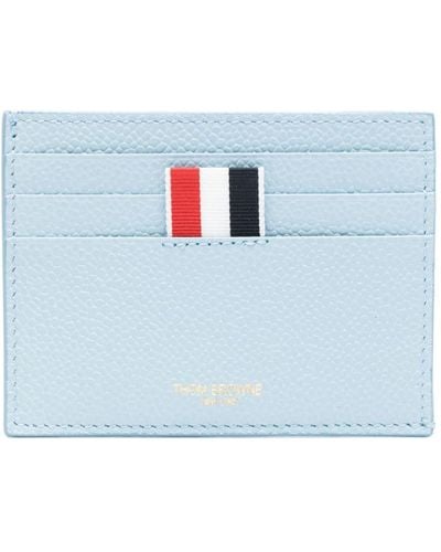 Thom Browne 4-bar Stripes Leather Cardholder - Blue
