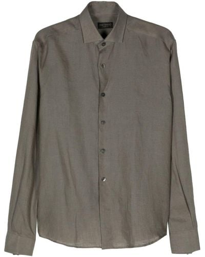 Dell'Oglio Camicia con colletto ampio - Grigio