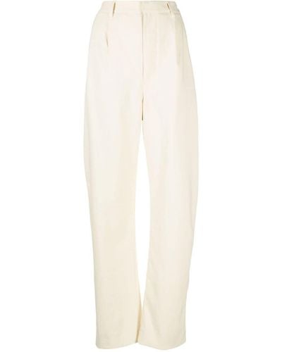 Lemaire Pantalon droit en coton mélangés - Blanc