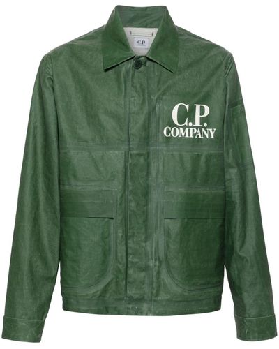C.P. Company Giacca-camicia con stampa - Verde